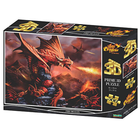 Prime 3D Fire Dragon 500 Parça Yetişkin Puzzle 10090