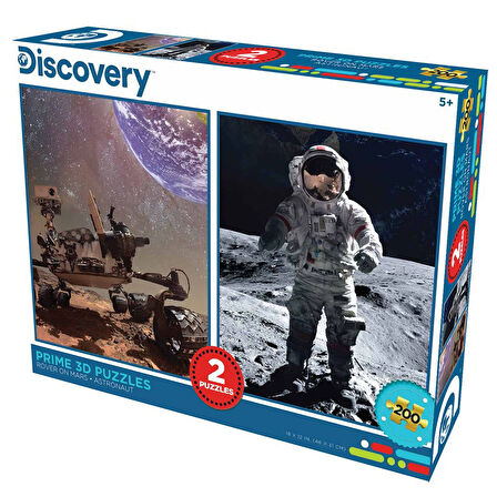 Prime 3D Discovery Mars Aracı ve Astronot İkili Puzzle 200 Parça 10232