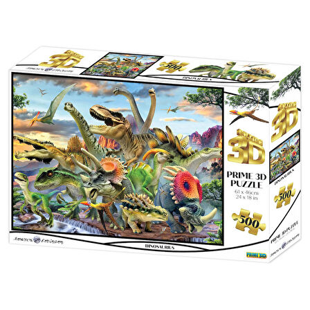 Prime 3D Dinozorlar 500 Parça Yetişkin Puzzle 10353