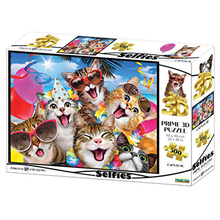 Prime 3D Kediler Partide 500 Parça Yetişkin Puzzle 10467