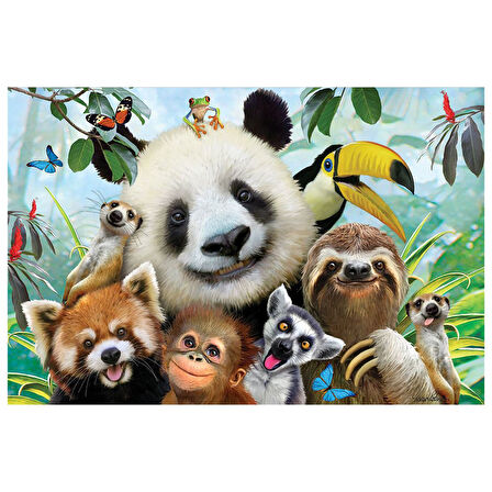 Prime 3D Sevimli Hayvanlar Selfie Çift Taraflı Puzzle 200 Parça 37559