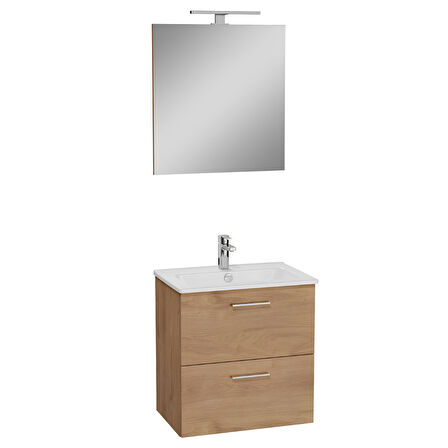 VitrA Mia 67092 Banyo Dolabı Seti Çekmeceli 60 cm Altın Meşe