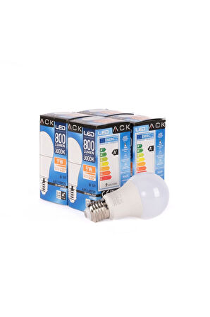 Ack 9W LED Ampul 3000K Günışığı E27 4'lü EKO PAKET