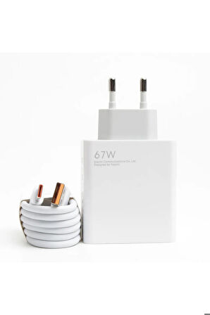 67W Turbo Şarj Cihazı Aleti 6A Kablo/Adaptör Seti Type C USB Xiaomi Redmi Samsung Uyumlu Duvar Tipi