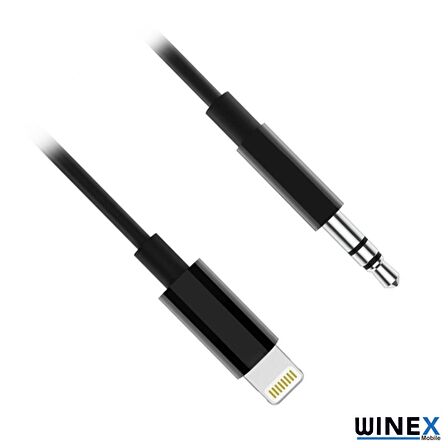 Winex AX37 Gfz Lightning to 3.5mm Aux Ses Kablosu Siyah