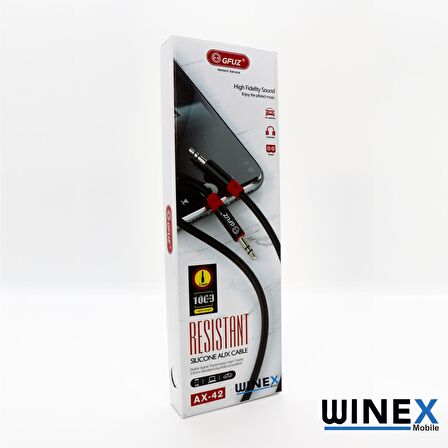 Winex AX42 Gfz 3.5mm Aux Kablo 1m Siyah