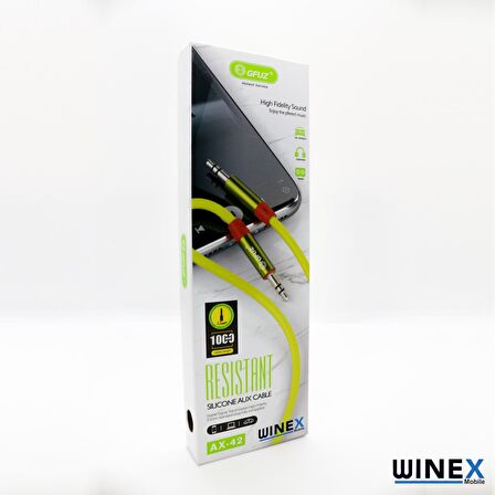 Winex AX42 Gfuz 3.5mm Aux Kablo 1m Yeşil