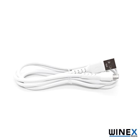 Winex CA-116 USBA to Micro Hızlı Data ve Şarj Kablosu 3A Beyaz