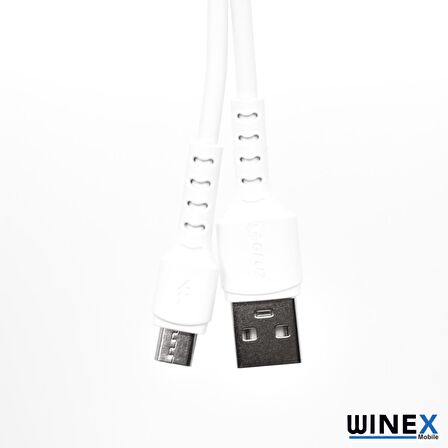 Winex CA-116 USBA to Micro Hızlı Data ve Şarj Kablosu 3A Beyaz