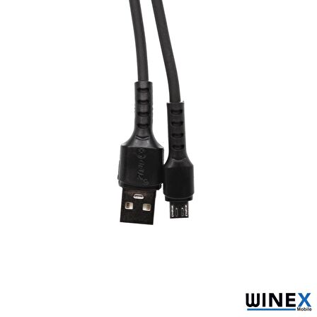 Winex CA-116 USBA to Micro Hızlı Data ve Şarj Kablosu 3A Siyah