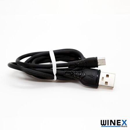 Winex CA-60 USBA to Micro Hızlı Data ve Şarj Kablosu 3A Siyah