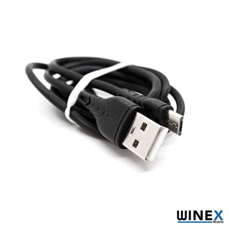 Winex CA-60 USBA to Micro Hızlı Data ve Şarj Kablosu 3A Siyah