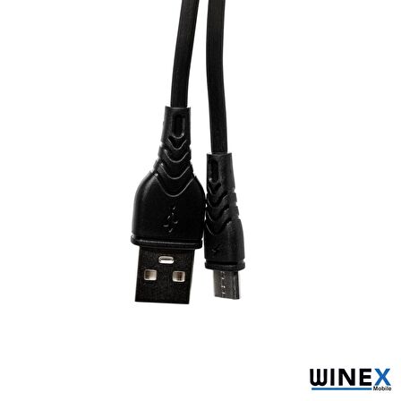 Winex CA-60 USBA to Micro Hızlı Data ve Şarj Kablosu 3A Siyah