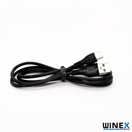 Winex CA-60 USBA to Type-C Hızlı Data ve Şarj Kablosu 3A Siyah