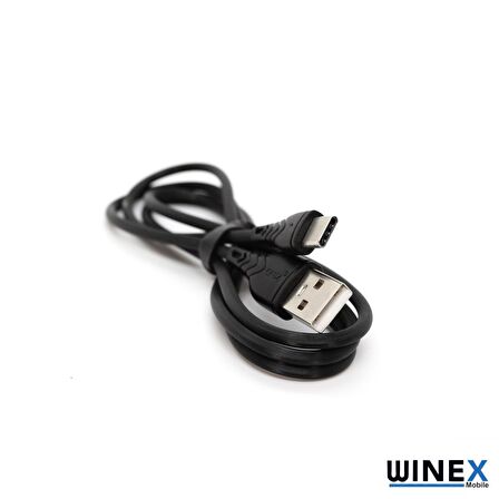 Winex CA-60 USBA to Type-C Hızlı Data ve Şarj Kablosu 3A Siyah