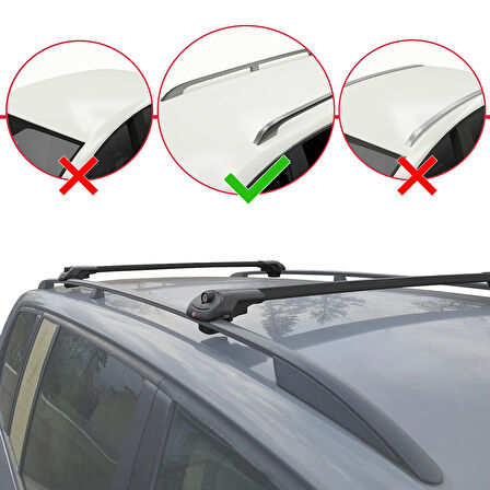 Toyota Corolla Verso 2 (AR10) 2004-2010 Arası ile Uyumlu ACE-1 Ara Atkı Tavan Barı Siyah 2 Adet