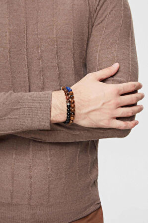 Twn Nikel Küp Oniks Doğal Taş Erkek Bileklik