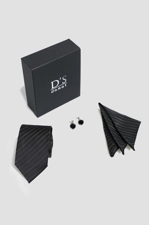 Ds Damat Standart Kravat-Mendil-Kol Düğmesi Aksesuar Setleri 0HF1145SET19