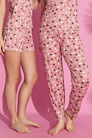 Dreamy 3 Parça Desenli İp Askılı Şortlu Pantolonlu Pegasus Pijama Takımı FHD2130RND2139