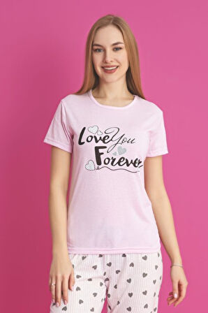 Dreamy Pamuklu Desenli Kısa Kollu Pijama Takımı