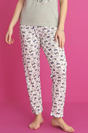 Dreamy Pamuklu Kelebek Desenli Kısa Kollu Pijama Takımı