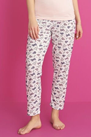 Dreamy Pamuklu Kelebek Desenli Kısa Kollu Pijama Takımı