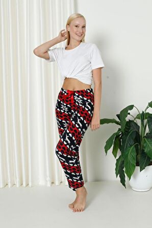 Luxury Soft Welsoft Polar Desenli Kurdeleli Kışlık Pijama Altı Pantolon