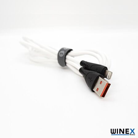 Winex GF30 USB Lightning Hızlı Data ve Şarj Kablosu 2.4A Beyaz