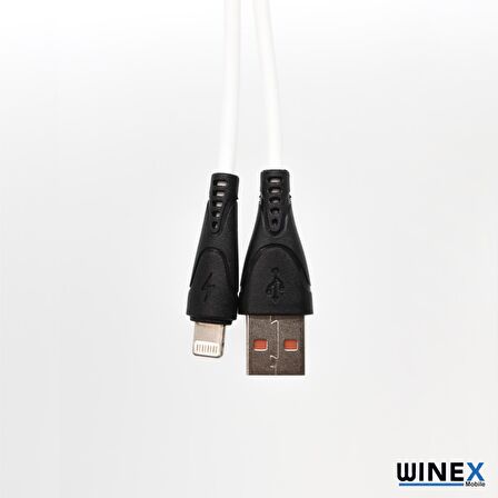 Winex GF30 USB Lightning Hızlı Data ve Şarj Kablosu 2.4A Beyaz