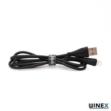 Winex GF30 USB Lightning Hızlı Data ve Şarj Kablosu 2.4A Siyah