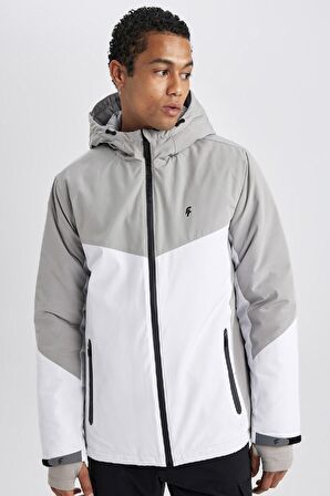 DeFactoFit Su İtici Slim Fit Kapüşonlu Ribana Mont B2303AX24SPGR52