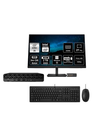 Elitedesk 8 Mini G1I Aı Core Ultra 5 225 64GB RAM 2TB SSD 27" FHD Win11 Home 998V3ETPN579 Mini PC + Per4 USB