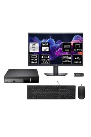 Pro Micro QCM1250 Ultra 7 235T 8GB 512GB SSD 23.8" Monitör FDOS Mini Masaüstü Bilgisayar
