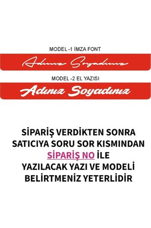 Isme Özel Kırmızı Üzerine Beyaz Pleksi Motor Plakalık