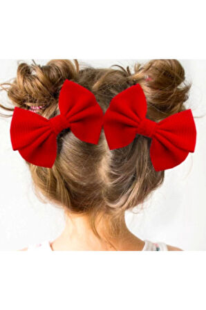 Fiyonklu Elastik Saç Klips Toka Her Yaşa Uygun - Saç Aksesuarları Pembe