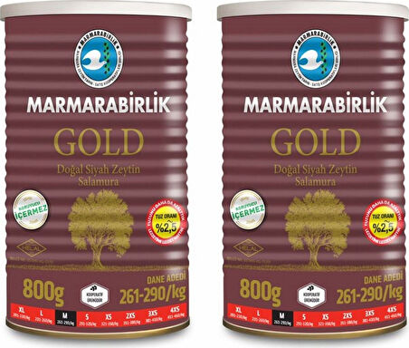 Marmarabirlik Gold Teneke Zeytin 800 Gr X 2 Adet