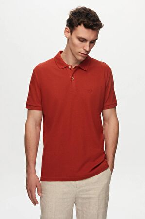 Ds Damat Regular Fit Tarçın Pike Dokulu %100 Pamuk Polo Yaka T-Shirt 6HC14ORT51000