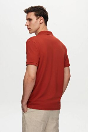 Ds Damat Regular Fit Tarçın Pike Dokulu %100 Pamuk Polo Yaka T-Shirt 6HC14ORT51000
