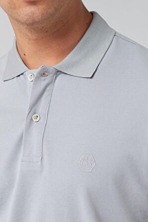Ds Damat Regular Fit Gri %100 Pamuk Polo Yaka T-shirt