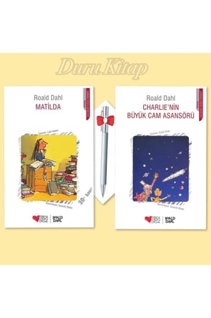 Charlie'nin Büyük Cam Asansörü - Matilda, Roald Dahl (2 Kitap), Caprice B112 Kalem Hediye