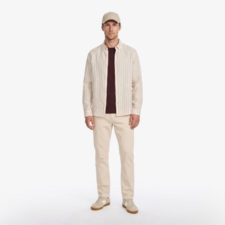 Nautica Erkek Krem Tapered Denim Pantolon