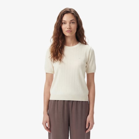 Nautica Kadın Krem Slim Fit Triko