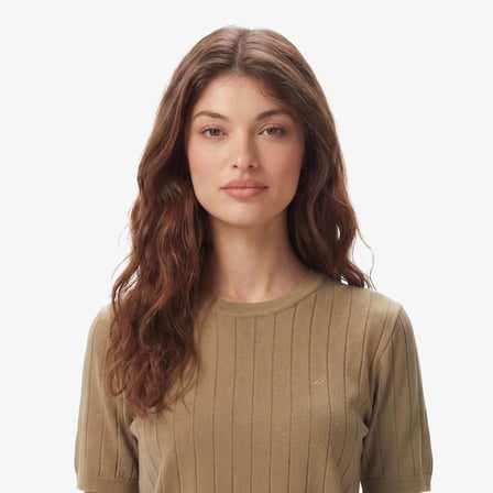 Nautica Kadın Yeşil Slim Fit Triko