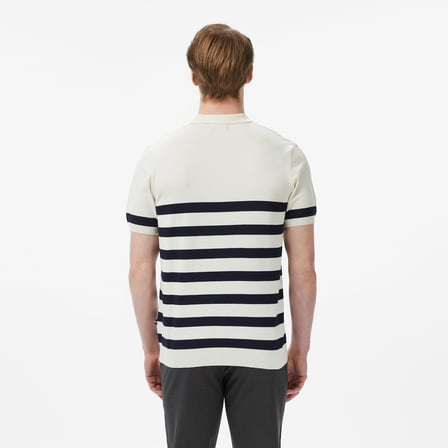 Nautica Erkek Krem Regular Fit Kısa Kollu Triko
