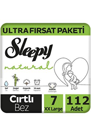 Sleepy Natural 7 Numara XX Large 112'li Cırtlı Bez