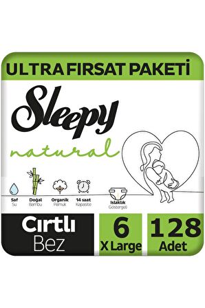 Sleepy Çocuk Bezi 2Li Naturel No:6 15-25kg 128 Adet