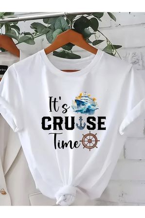 Unisex It's Cruise Time Baskılı Tasarım Tshirt