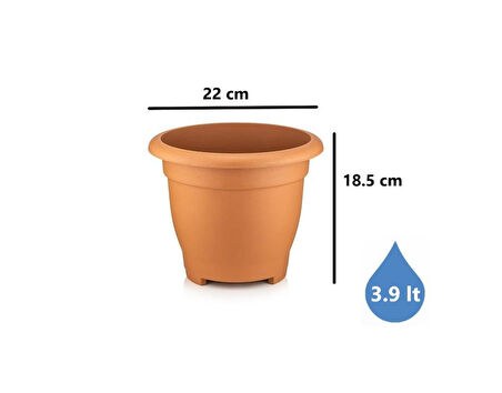 Omnipazar SO-VHS3 Dekoratif Vaha Saksı İç ve Dış Mekan 3.9 Litre No 3