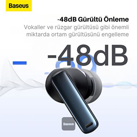 Baseus Profesyonel ANC Gürültü Engelleyici 2 Modlu Kulakiçi 5.3 Bluetooth Kulaklık Titanyum Diyafram