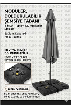 Ampul Şemsiye Ağırlık Bidonu Dörtlü SET Parasol Şemsiye Ağrılık seti